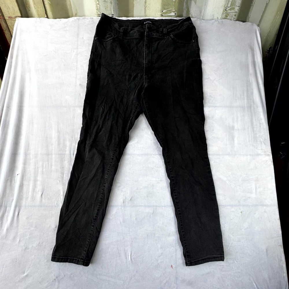 D. Jeans Womens 16 Black Denim Dark Wash Pockets Straight Leg Everyday Wear